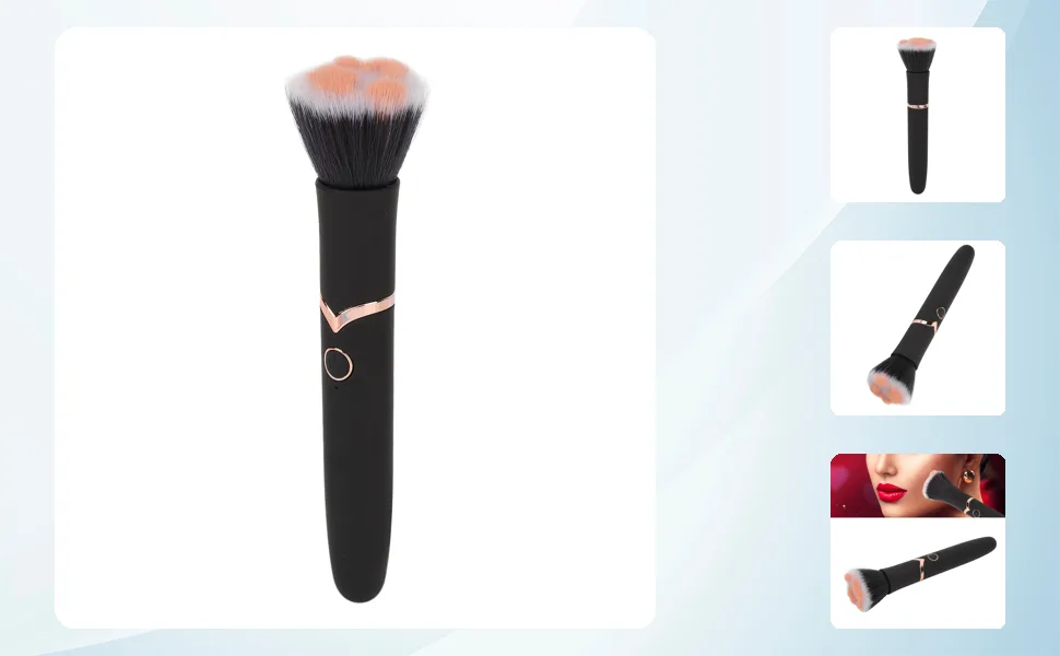 Professional Electric Makeup Brush Automatic Rotating Makeup Brush 360 Degree Cosmetic Brush 10 Gears Vibration Electric Massage Brush - 1411220260111-1