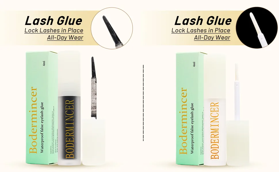 Bodermincer Cluster Lash Liquid Glue Black/Transparent Color (Black) Lash Clusters Glue-Black - Black clear lash clusters glue