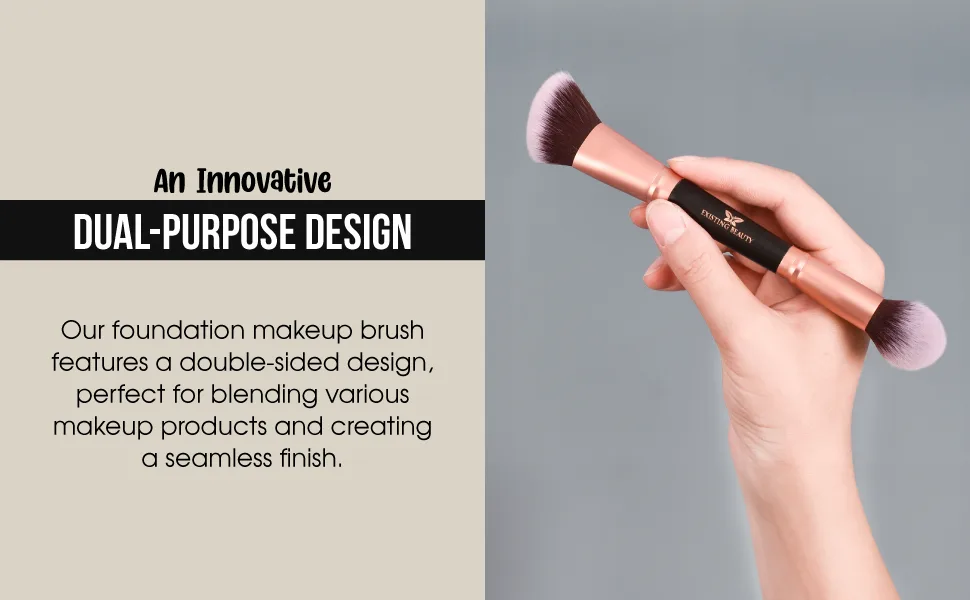 Foundation Makeup Brush - Double Sided Blending Brush for Makeup Liquid Powder Concealer Cream - Contour Brushes for Makeup by Existing Beauty - Makeup Brush, Foundation Makeup Brush, Double Sided Blending Brush, Double Sided Makeup Brush
