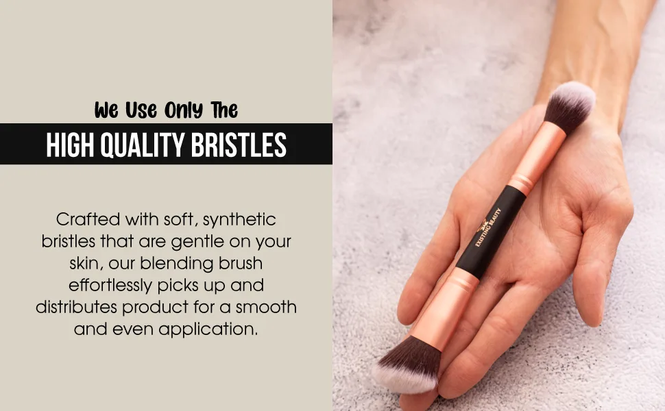 Foundation Makeup Brush - Double Sided Blending Brush for Makeup Liquid Powder Concealer Cream - Contour Brushes for Makeup by Existing Beauty - Makeup Brush, Foundation Makeup Brush, Double Sided Blending Brush, Double Sided Makeup Brush