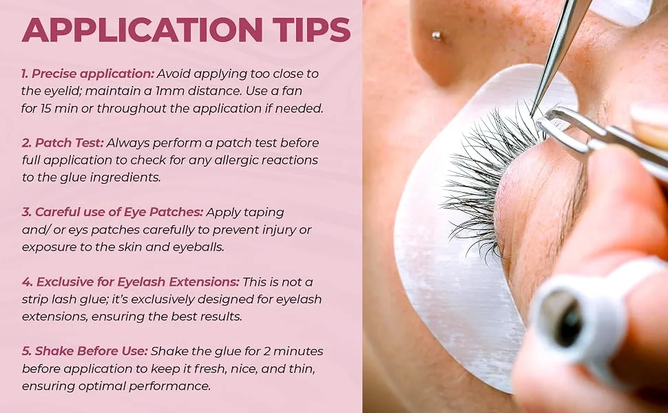 Eyelash Extension Glue Black Extra Strong Hold Waterproof Fast Drying Sensitive Low Fume Eyelash Glue for Eyelash Extensions 7+ Weeks Retention (5ML)/ Professional Lash Extension Adhesive. - permanent adhesive hypoallergenic colle cils eyelid best individual lashify glue self