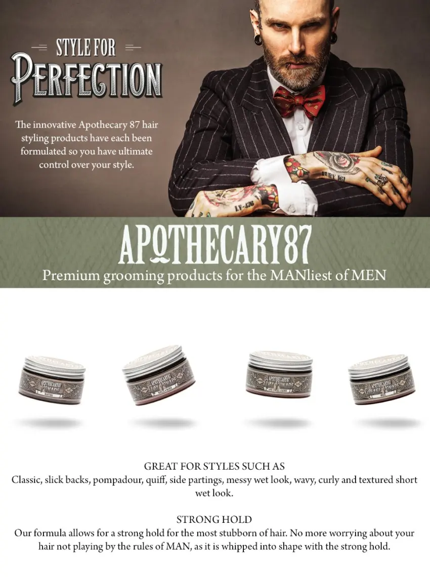 MANitoba Hair Styling Pomade Strong Controllable Hold Maple Scent (3.4 Oz) - product information 1