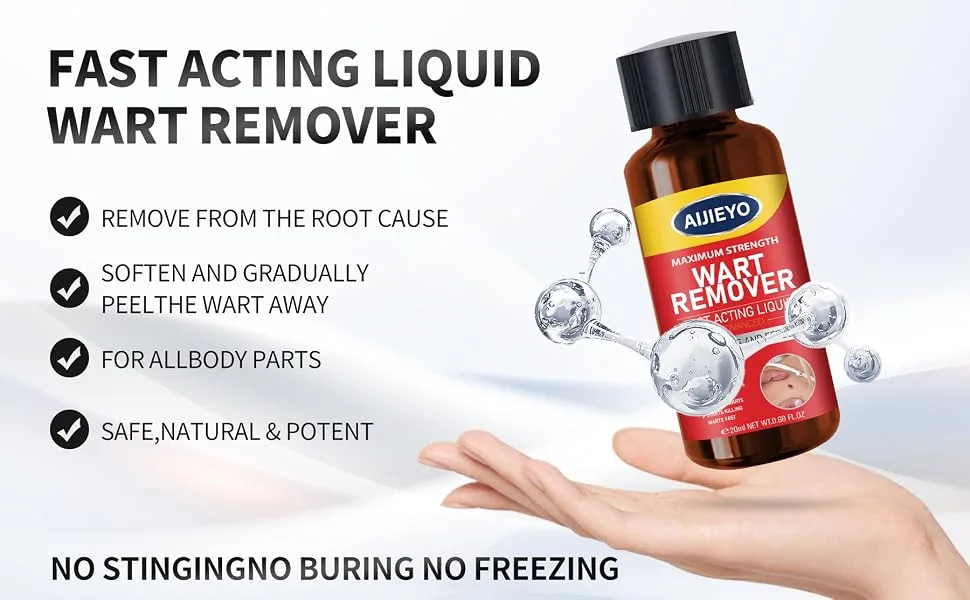 Wart Remover Liquid - Maximum Strength Gel Mask with Exclusive Formula for Swiftly Removing Plantar Warts and Common Warts. Safe Natural and Potent - skin tag removal