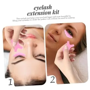 Eyelash Lifting Stick 1 Set Eyelash Silicone Gasket Triple Plastic Pink Eyelash Brush Eyelash Curlers - product information 4