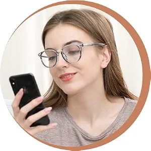 DUCO Blue Light Glasses for Men Women Blue Ray Blocking Glasses Computer Gaming Glasses Teens Retro Round Eyeglasses Frame Grey 5216 - product information 2
