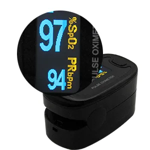CONTEC CMS50NA Fingertip Pulse Oximeter SPO2 Pulse Rate Blood Oxgen Meter OLED Display(Black) - cms50na