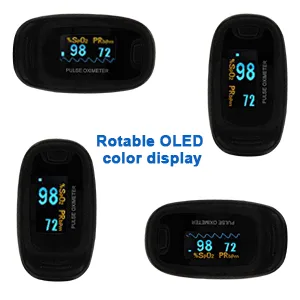 CONTEC CMS50NA Fingertip Pulse Oximeter SPO2 Pulse Rate Blood Oxgen Meter OLED Display(Black) - cms50na