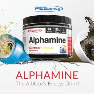PEScience Alphamine Raspberry Lemonade 60 Scoops Thermogenic Energy Powder with L-Carnitine - alphamine fat loss thermogenic weight management appetite suppressant pre workout pescience