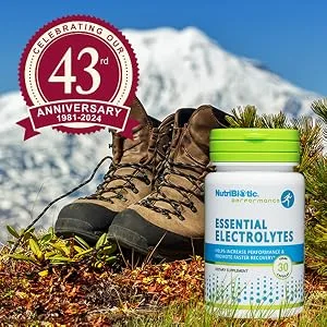 NutriBiotic Essential Electrolytes 30 Ct Capsules - Great Travel Size Bottle- Support Increased Performance & Faster Recovery - Pharmaceutical Grade Vitamin C with Electrolytes for Rehydration - Essential Electrolytes - 30 Ct - Anniversary Image