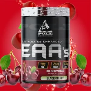 EAA Electrolytes Enhanced | Zero Sugar Flavoured | 390 Gram 30 Servings (Black Cherry) - Pole EAA
