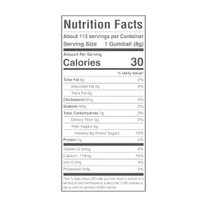 Candy Envy - Assorted 1 Inch Gumballs - 2lb Bag - Approximately 113 Gumballs Per Bag - North American Made & Kosher Certified - nutrition facts