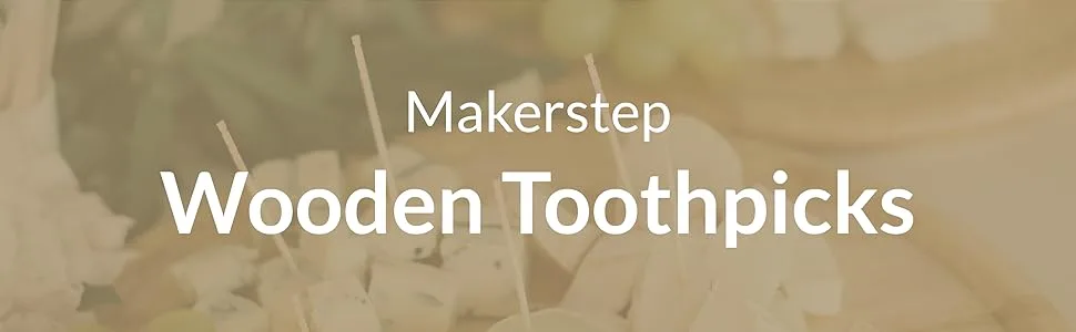 Makerstep 2000 Wooden Toothpicks with Ornate Handle. Natural Birch Wood Teeth Tooth Picks - makerstep wooden toothpicks