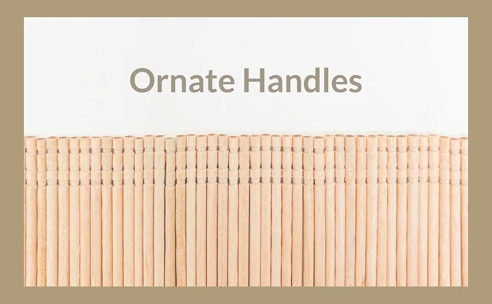 Makerstep 2000 Wooden Toothpicks with Ornate Handle. Natural Birch Wood Teeth Tooth Picks - ornate handles