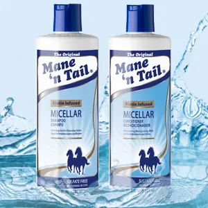 Mane 'n Tail Micellar Sulfate Free Shampoo and Conditioner Biotin Infused 11.2 Ounce Each - micellar, mane n tail, shampoo, manentail