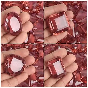 REAL-GEMS 95.20 Ct Pink Tourmaline Square Shaped Healing Crystal - alexandrite