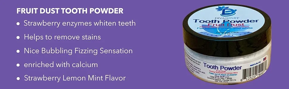 Fruit Dust Tooth Powder To Aid With Healthier Teeth With Strawberry Powder By Diva Stuff - top-banner