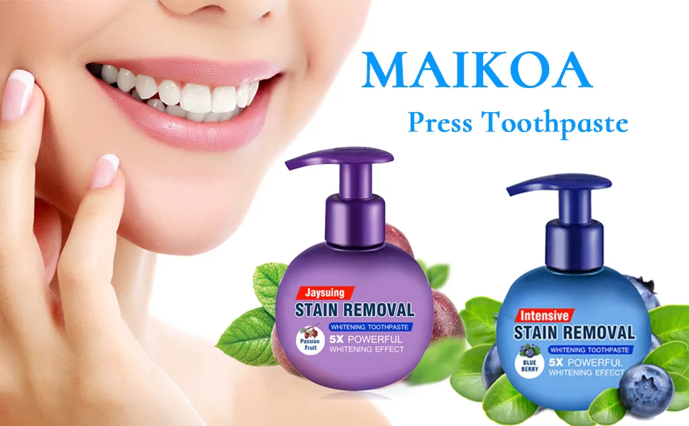 Baking Soda Passion Fruit WhiteningToothpaste Press Toothpaste Intensive Stain Removal Whitening Toothpaste Fight Bleeding Gums Toothpaste - product information 2