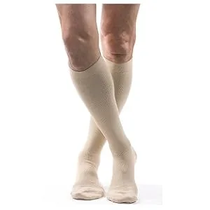 Allegro Men s 15-20 mmHg Essential 103 Ribbed Compression Support Socks Comfortable Support Garments for Men - compression sock