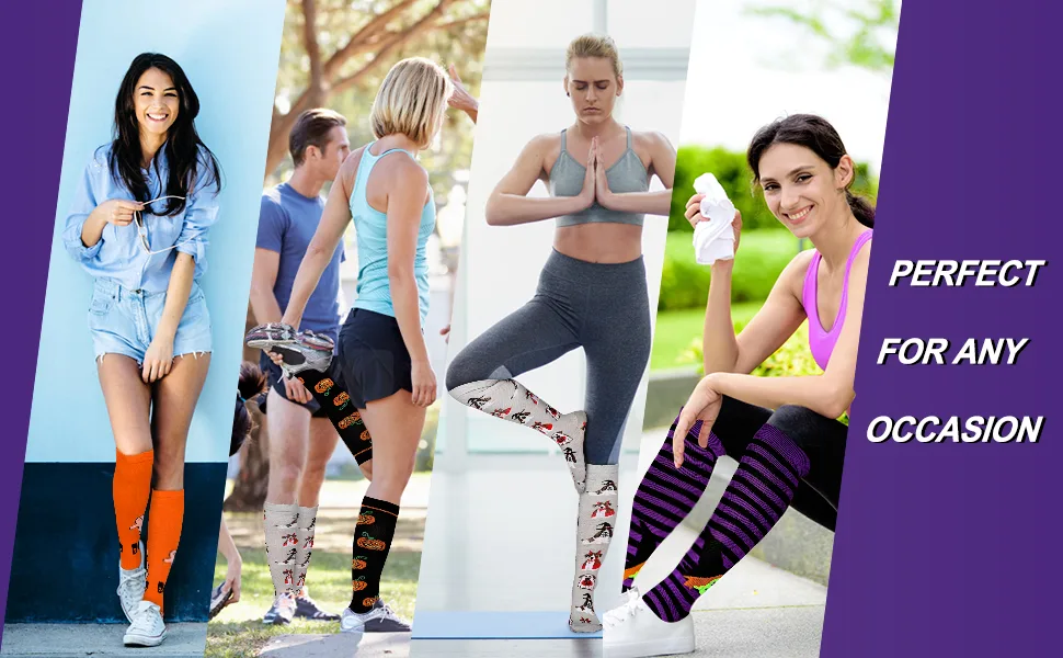 Athbavib Compression Socks for Men & Women Knee High Compression Socks 15-20 mmHg for Nurses Travel Pregnancy Small-Medium Multicolor - product information 5