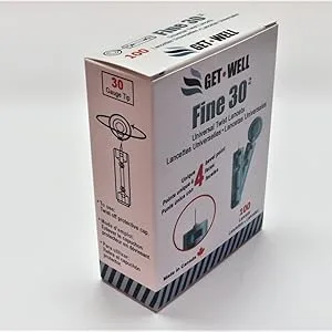 GET Well Fine 30g Universal Twist Lancets - Made in Canada ! Unique Quad Bevel Tip Offers Quick Healing & Less Pain ! (2) - Picture 2