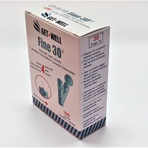 GET Well Fine 30g Universal Twist Lancets - Made in Canada ! Unique Quad Bevel Tip Offers Quick Healing & Less Pain ! (2) - Picture 3