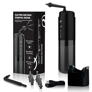 Ear Wax Removal Kit Electric Ear Wax Remover Portable Ear Irrigation Kit with 4 Cleaning Modes 6 Replacement Tips USB Rechargeable - Ear Wax Removal Kit