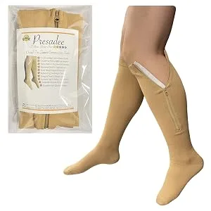 Closed Toe Gray 15-20 mmHg Zipper Compression Calf Circulation Leg Sock 4XL Gray - Closed Toe 15-20 mmhg