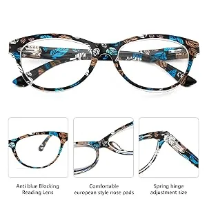 FEISEDY Cat Eye Reading Glasses Womens Blue Light Blocking Readers Computer Cateye Eyeglasses B9107 Purple Print 2.0 x - product information 4