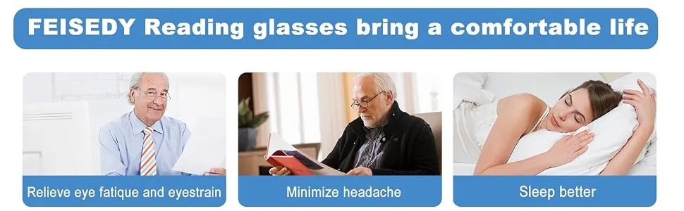 FEISEDY Reading Glasses Blue Light Blocking Reader Glasses with Spring Temples B2566 Blue 3.5 x - 25660001