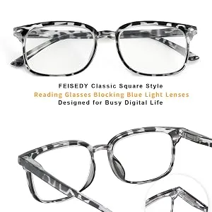 FEISEDY Reading Glasses Blue Light Blocking Reader Glasses with Spring Temples B2566 Blue 3.5 x - 25660001