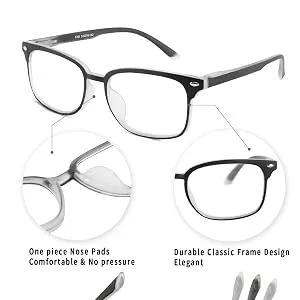 FEISEDY Reading Glasses Blue Light Blocking Reader Glasses with Spring Temples B2566 Blue 3.5 x - 25660003