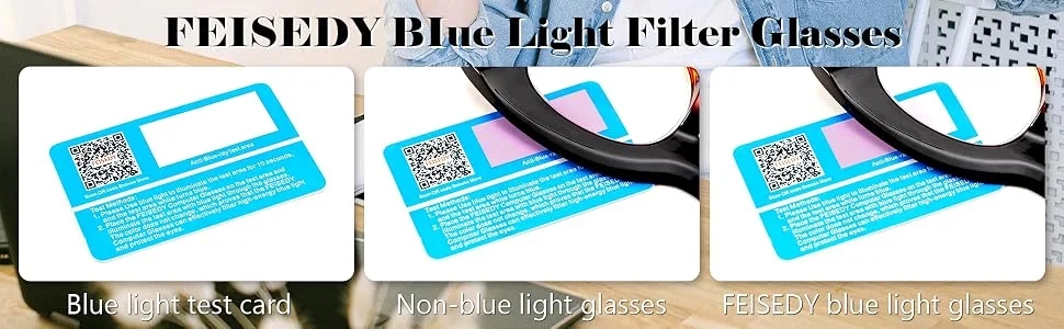 FEISEDY Retro Oversized Blue Light Blocking Reading Glasses Thick Frame Anti Glare Digital Eyestrain Readers B2980 Black Frame 2.0 x - Anti Glare Digital Eyestrain Readers