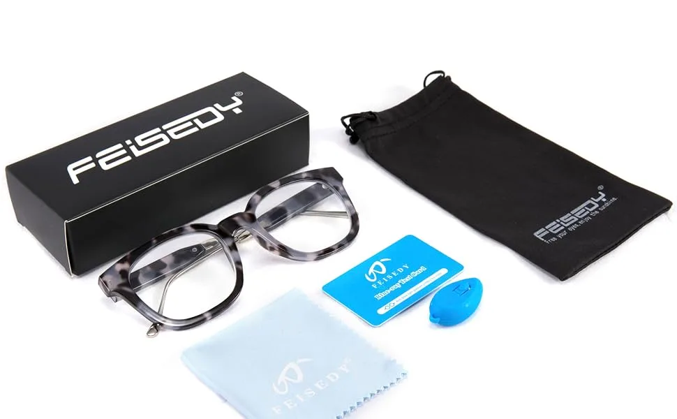 FEISEDY Classic Reading Glasses Square Blue Light Blocking Women Men Reader Glasses B2648 Black Tortoise 1.5 x - 26480002