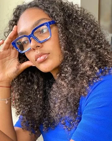 FEISEDY Retro Square Blue Light Blocking Reading Glasses Anti Glare Digital Eyestrain Reader B2479 Blue 1.5 x - blue glasses
