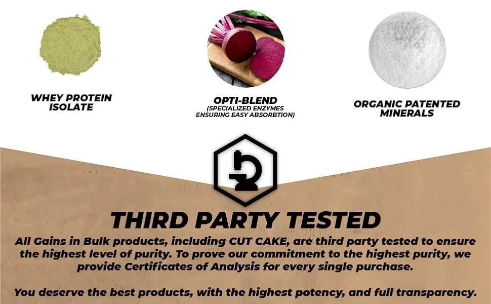 CutCake Low Fat Low Carb Protein with Collagen Peptides Gains in Bulk 2.6 lbs - cake