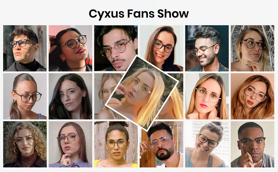Cyxus Oversize Square Blue Light Blocking Glasses for Women Men Tr90 Frame Anti Eye Strain UV Protection 8187 Transparent - Anti blue light glasses