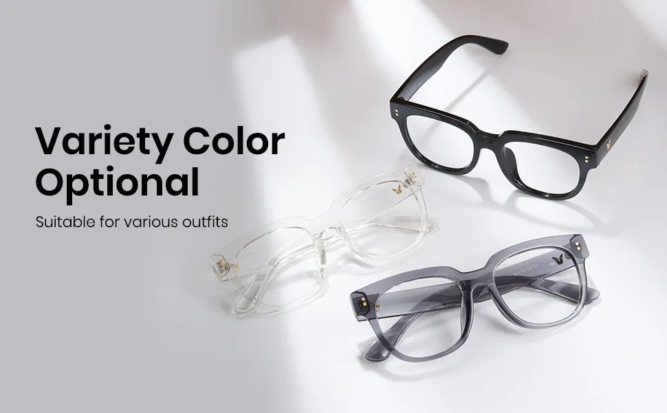 Cyxus Oversize Square Blue Light Blocking Glasses for Women Men Tr90 Frame Anti Eye Strain UV Protection 8187 Black - Anti blue light glasses
