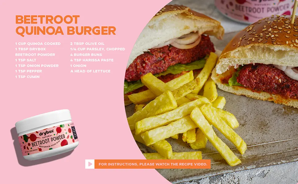 Beetroot Powder Pure Non-GMO Beets Superfood Nitric Oxide Booster 7 Ounces (200 Gram) - quinoa beet beetroot burger recipe