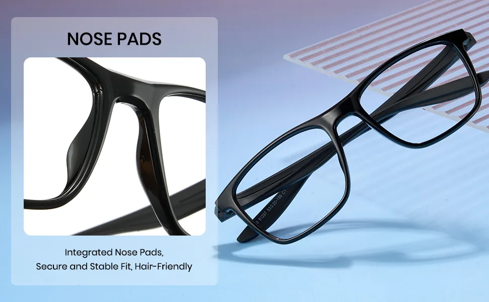 Cyxus Square Blue Light Blocking Glasses for Women Men Tr90 Frame Anti Eye Strain UV400 Protection Computer Glasses 8188 Black - Anti blue light eyewear