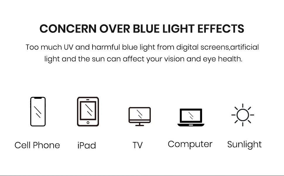 Cyxus Square Blue Light Blocking Glasses for Women Men Tr90 Frame Anti Eye Strain UV400 Protection Computer Glasses 8188 Black - Anti blue light eyewear
