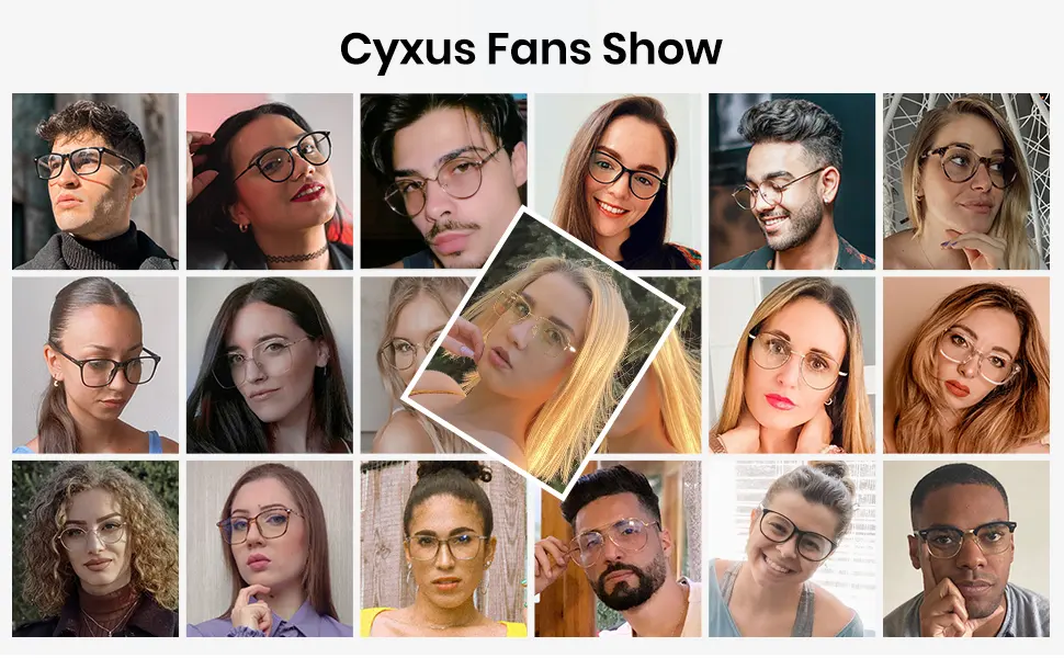 Cyxus Square Blue Light Blocking Glasses for Women Men Tr90 Frame Anti Eye Strain UV400 Protection Computer Glasses 8188 Brown - Anti blue light eyewear