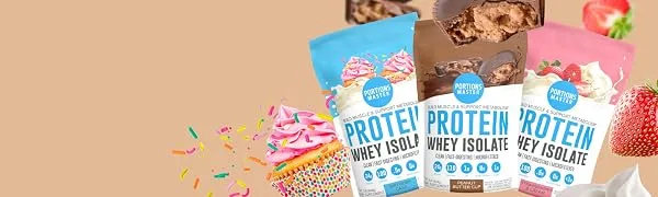 Cold-Processed CFM 100% Whey Protein Powder. All-Natural Fast-Digesting Sweetened with Stevia (Vanilla Ice-Cream 2 LB) - Portions Master - Protein