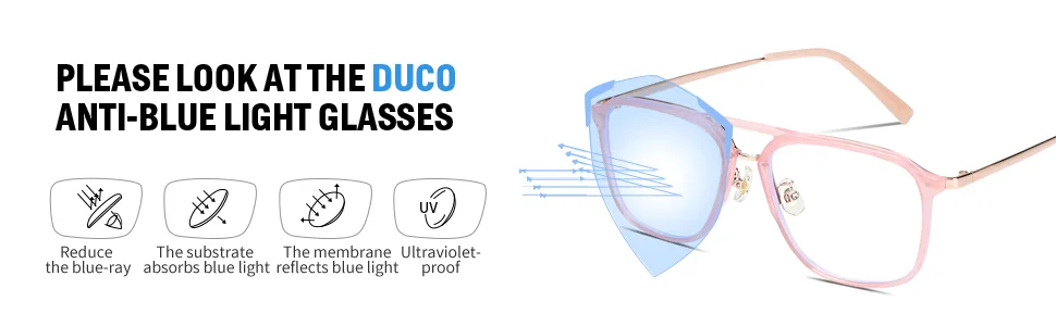 DUCO Retro Square Aviator Blue Light Glasses for Men Oversized Blue Ray Blocking Glasses Computer Glasses 70s Vintage Double Bridge Fashion Eyeglasses W022 - product information 4