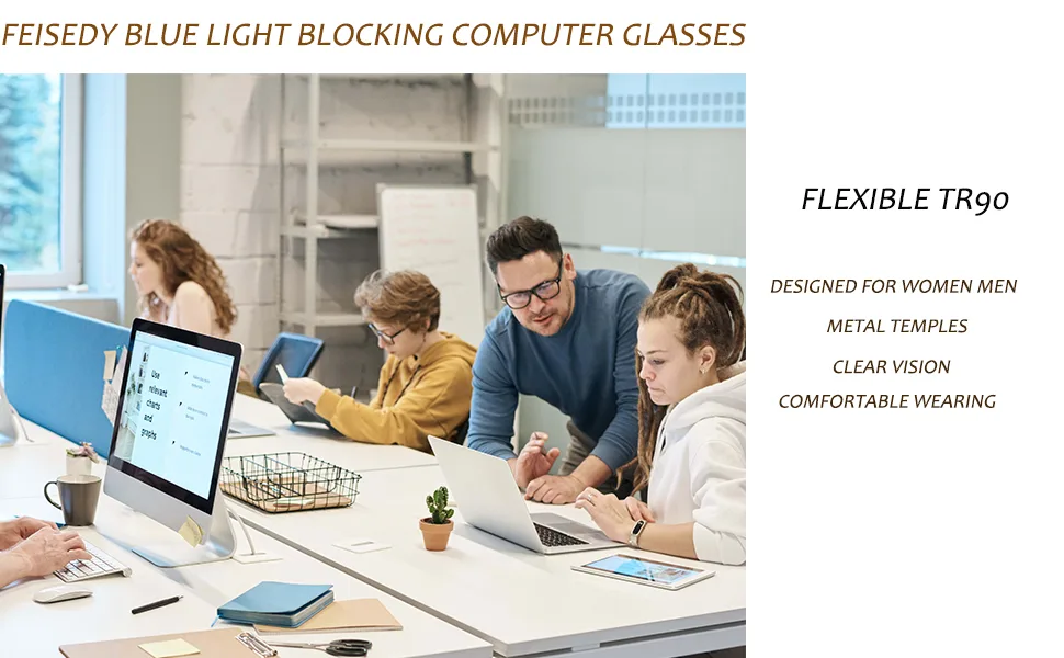 FEISEDY Blue Light Blocking Glasses Computer Glasses Women Men Cateye TR90 Frame B2772 Green 52 Millimeters - 2772002