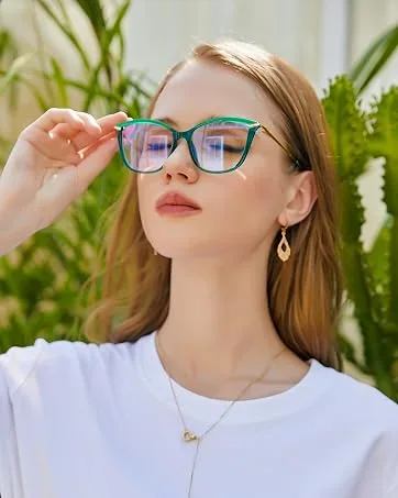 FEISEDY Blue Light Blocking Glasses Computer Glasses Women Men Cateye TR90 Frame B2772 Green 52 Millimeters - product information 13
