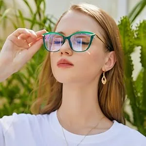 FEISEDY Blue Light Blocking Glasses Computer Glasses Women Men Cateye TR90 Frame B2772 Green 52 Millimeters - product information 5