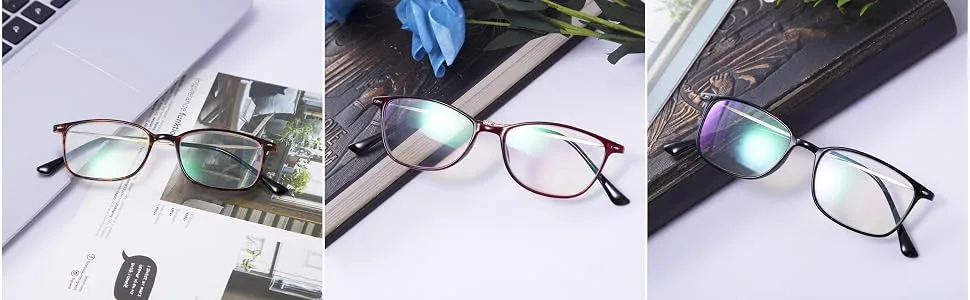 FEISEDY Blue Light Blocking Computer Reading Glasses Lightweight Frame Anti Eyestrain for Men Women B2681 Black 3.0 x - 2681-011