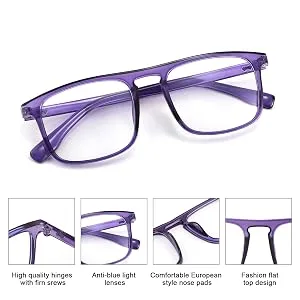 FEISEDY Classic Square Blue Light Blocking Glasses Women Men Trendy Flat Top Computer Eyeglasses B2870 003 Leopard 48 Millimeters - product information 5