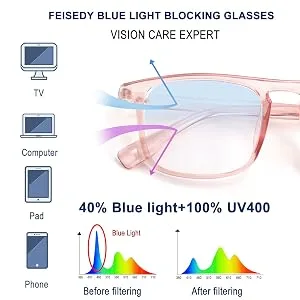 FEISEDY Classic Square Blue Light Blocking Glasses Women Men Trendy Flat Top Computer Eyeglasses B2870 003 Leopard 48 Millimeters - product information 6