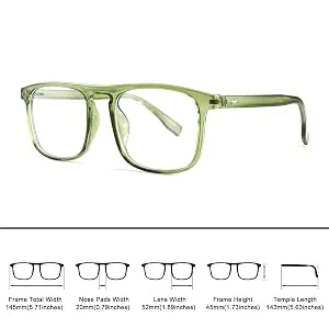 FEISEDY Classic Square Blue Light Blocking Glasses Women Men Trendy Flat Top Computer Eyeglasses B2870 003 Leopard 48 Millimeters - product information 7